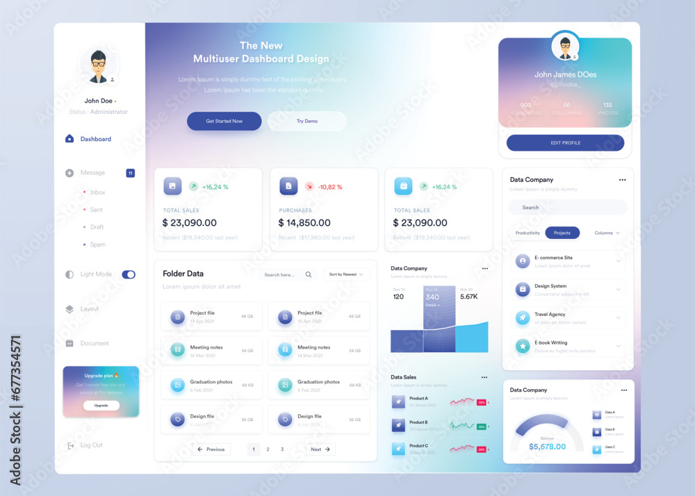UI UX Infographic dashboard. UI design with graphs, charts and diagrams ...