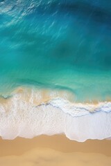  Aerial view of beautiful sand beach with tide and colors. Abstract background.