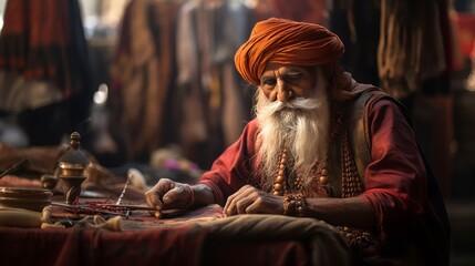 merchant in popular market of india