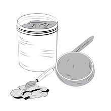 Paint Can, Brush And Lid