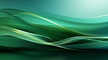 Poster - abstract green wave background