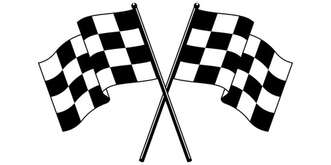Fototapete - Formula 1 Championship, isolated flags. Checkered  flags in sports races. Formula 1 racing flags, vector and isolated.