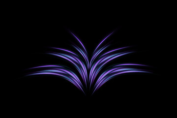Poster - Expressway, the effect of car headlights. Low-poly construction of fine lines.