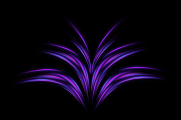 Poster - Expressway, the effect of car headlights. Low-poly construction of fine lines.