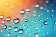 Drops of water on a colourful pastel abstract background
