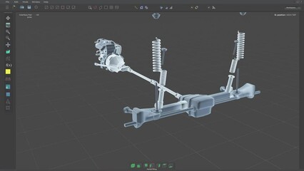 Using modern 3D engineering automotive industry software to make engine blueprints. Automotive industry software creating equipment prototypes. Automotive industry software manufacturing machines.
