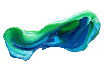 Wall Mural - Abstract Paint Stroke Fluid Liquid green blue isolate element