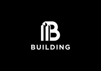 creative initial letter b with real estate symbol. building logo design collection. minimalist monogram