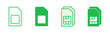 Sim card icon set. dual sim card icon vector