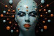 球体とペイント女性,Generative AI AI画像