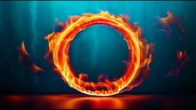 A Ring Formed By Vivid Orange And Red Flames