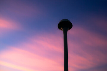 Wall Mural - Water tank in the evening with beautiful sky, Thailand.