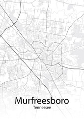 Wall Mural - Murfreesboro Tennessee minimalist map