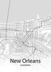 Wall Mural - New Orleans Louisiana minimalist map