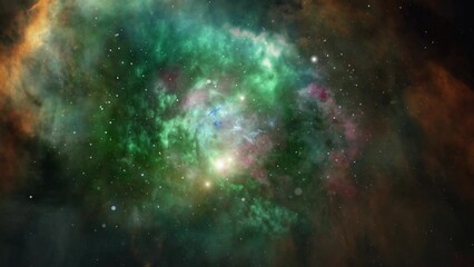 Wall Mural - view of Colorful Nebula and star, Seamless Loop