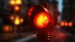 Vivid red traffic light, a universal signal for halting vehicles, ensuring safety and traffic control.