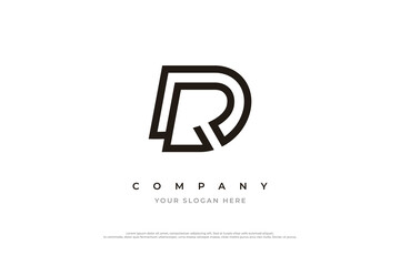 Initial Letter DR Logo or RD Logo Design Vector