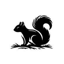 Squirrel Logo Monochrome Design Style