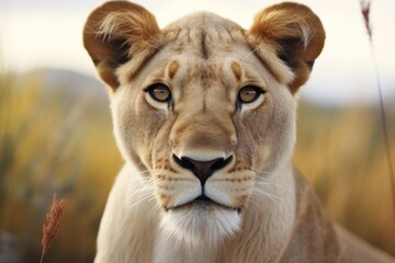 Wall Mural - a close up of a lion