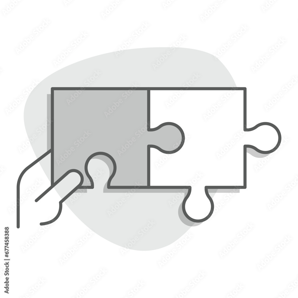 Personalized problem solving symbol. Hand holding puzzle piece. Bespoke ...