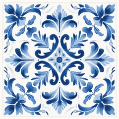Pattern of azulejos tiles. Illustration style. 