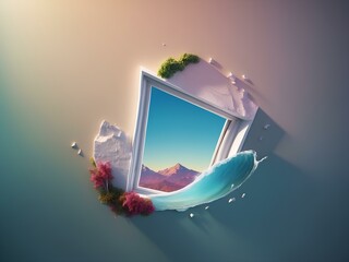 Wall Mural - window, blank background, for design, isolated