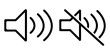 Speaker and Mute icon line vector illustrator