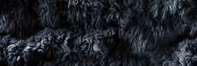 Seamless Texture Pattern Of Black Wool Made Of Artificial Fluffy Sheep Animal Fur