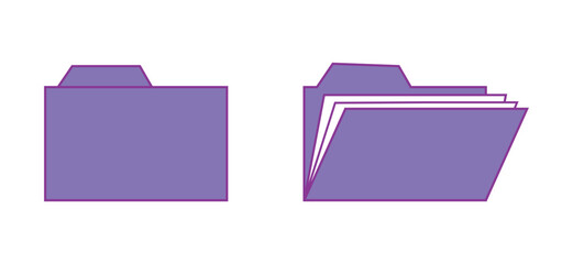 Poster - Document folder icons in y2k style. Old computer aesthetic. Vector illustration