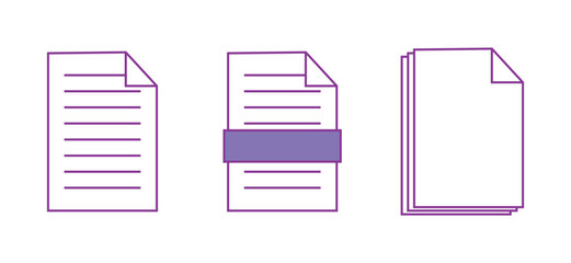 Poster - Paper document icons in y2k style. Old computer aesthetic. Vector illustration