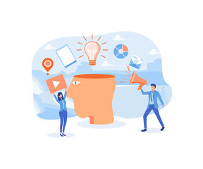 Poster - Creative idea. Digital information overload, flat vector modern illustration