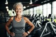 Gym Radiance: Very Fit Senior Woman Smiles, Embodying the Fitness for Seniors Concept with Joy