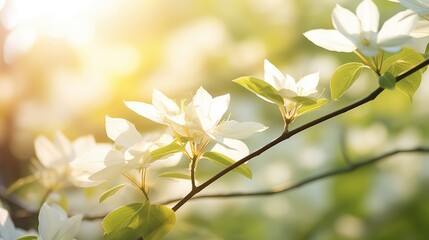 Wall Mural - plant flower foliage sunlight close illustration growth botany, blossom delicate, nature light plant flower foliage sunlight close