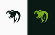 Snake pounce leaves leaf silhouette creative negative space vector logo design