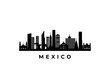 Vector Mexico skyline. Travel Mexico famous landmarks. Business and tourism concept for presentation, banner, web site.