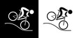 Pictogrammes représentant une course de vélo VTT (vélo tout terrain), une des disciplines des compétitions sportives de cyclisme.