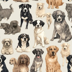 Sticker - seamless pattern of Dog