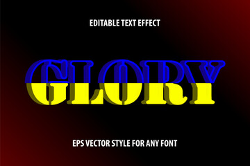 Editable volumetric text effect for design with half-fill and half-stroke.