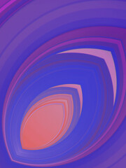 Poster - Bright and colorful abstract digital illustration depicting a large rotating blue-orange circle. 3d rendering