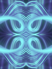 Poster - Symmetrical neon colored background with swirling pattern. 3d rendering digital illustration