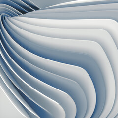 Aufkleber - Close-up of a stack of white and blue papers. 3d rendering digital illustration background