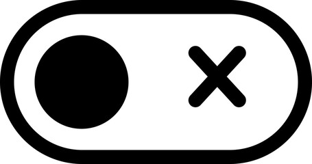 Poster - Black Off toggle switch button Icon. Switch toggle button Off Element. Close and Inactive vector icon. Material design switch button isolated on transparent background. Setting control toggle design.
