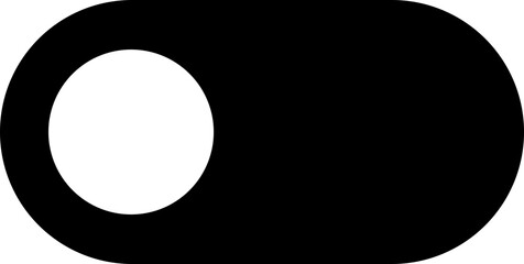 Poster - Black Off toggle switch button Icon. Switch toggle button Off Element. Close and Inactive vector icon. Material design switch button isolated on transparent background. Setting control toggle design.