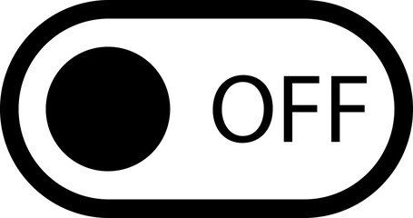 Poster - Black Off toggle switch button Icon. Switch toggle button Off Element. Close and Inactive vector icon. Material design switch button isolated on transparent background. Setting control toggle design.