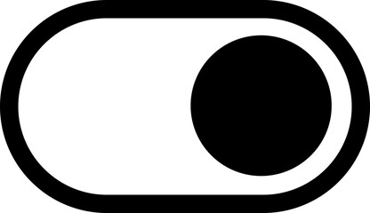 Poster - Black On toggle switch button Icon. Switch toggle button ON Element. Open and Active vector icon. Material design switch button isolated on transparent background. Setting control toggle design.