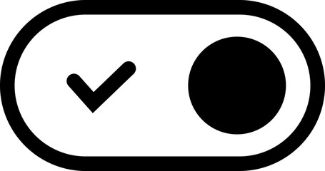 Poster - Black On toggle switch button Icon. Switch toggle button ON Element. Open and Active vector icon. Material design switch button isolated on transparent background. Setting control toggle design.