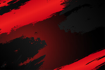 Poster - black and red grunge texture background. vector illustration. hipster style with paint splits. stylish frame red color of the brush. the drawn strips are a rectangular format. Japanese style design