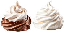 chocolate and vanilla whipped cream on a transparent background