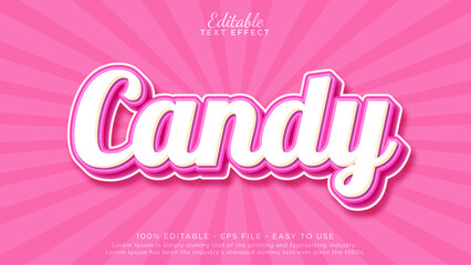 Aufkleber - Sweet candy 3d editable text effect template