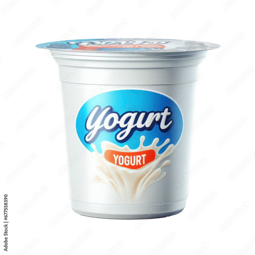 Dairy yoghurt cup package isolated on white transparent background, PNG ...